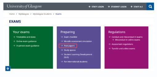 格拉斯哥大學(xué)查找往年真題